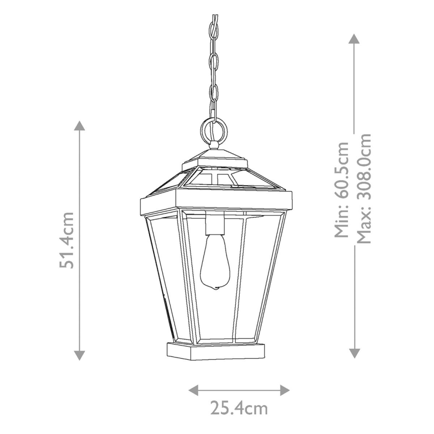 Quoizel - Candelabro suspenso exterior RAVINE 1xE27/60W/230V IP23 castanho