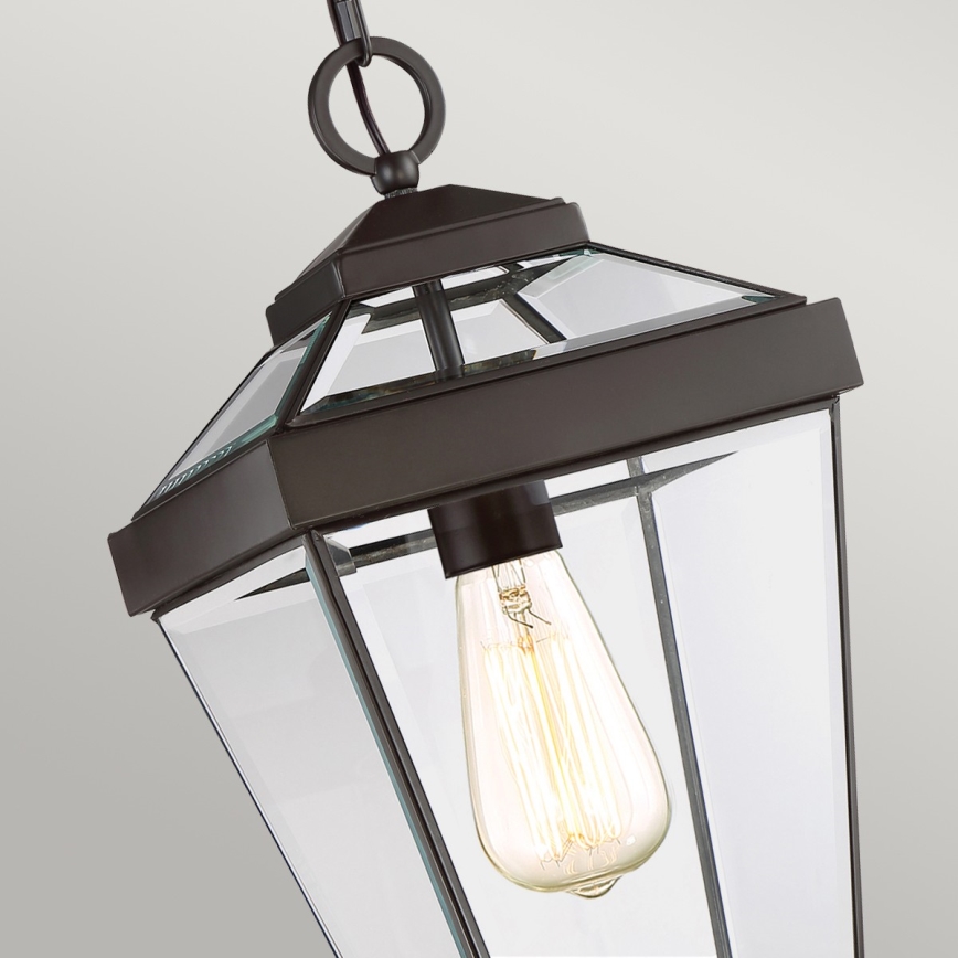Quoizel - Candelabro suspenso exterior RAVINE 1xE27/60W/230V IP23 castanho