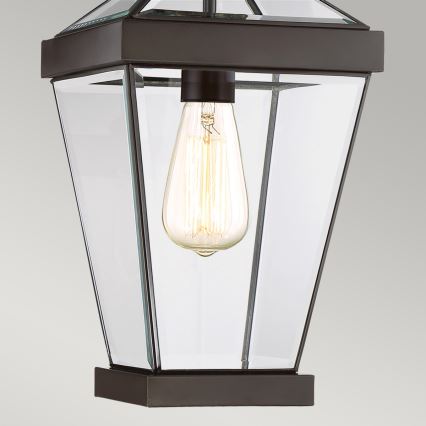 Quoizel - Candelabro suspenso exterior RAVINE 1xE27/60W/230V IP23 castanho
