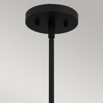 Quoizel - Candeeiro suspenso ROYER 1xE27/60W/230V diâmetro 30,2 cm transparente/preto/bege