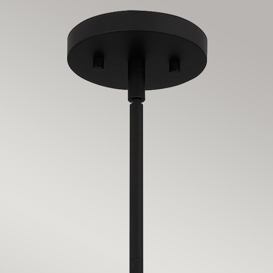 Quoizel - Candeeiro suspenso ROYER 1xE27/60W/230V diâmetro 30,2 cm transparente/preto/bege