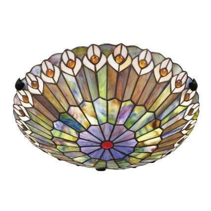 Quoizel - Candeeiro de tecto Tiffany WATKINS 2xE27/60W/230V Ø 42 cm