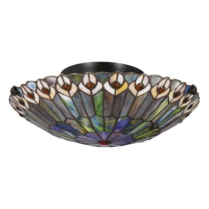 Quoizel - Candeeiro de tecto Tiffany WATKINS 2xE27/60W/230V Ø 42 cm
