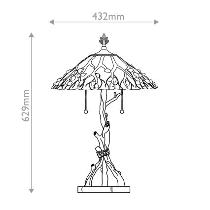 Quoizel - Candeeiro de mesa Tiffany WHISPERING 2xE27/60W/230V