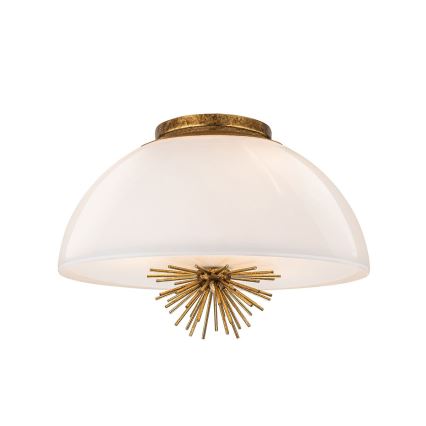 Quoizel - Candeeiro suspenso STARING 3xE14/40W/230V diâmetro 45,7 cm dourado/pátina/branco