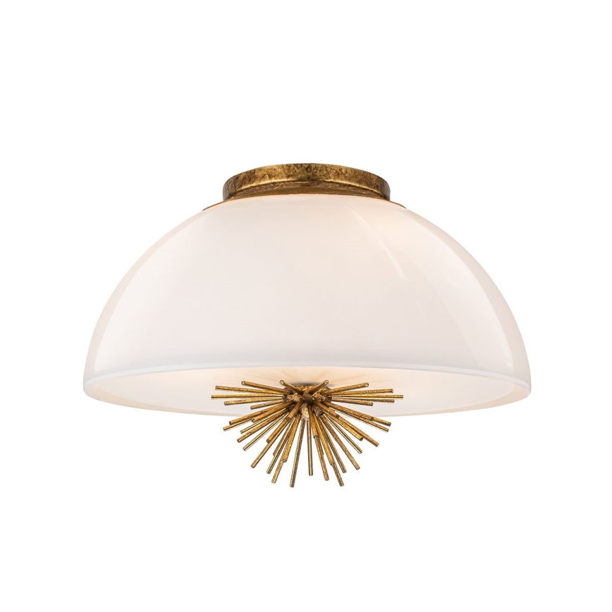 Quoizel - Candeeiro suspenso STARING 3xE14/40W/230V diâmetro 45,7 cm dourado/pátina/branco