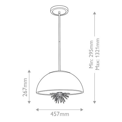 Quoizel - Candeeiro suspenso STARING 3xE14/40W/230V diâmetro 45,7 cm dourado/pátina/branco