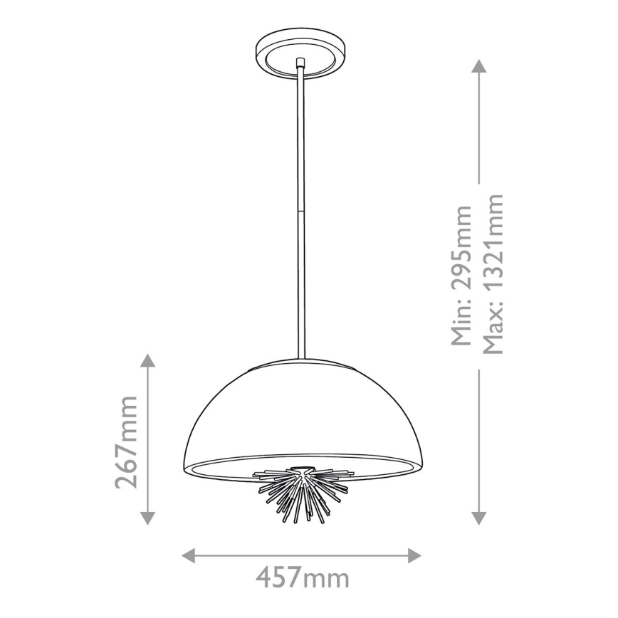 Quoizel - Candeeiro suspenso STARING 3xE14/40W/230V diâmetro 45,7 cm dourado/pátina/branco