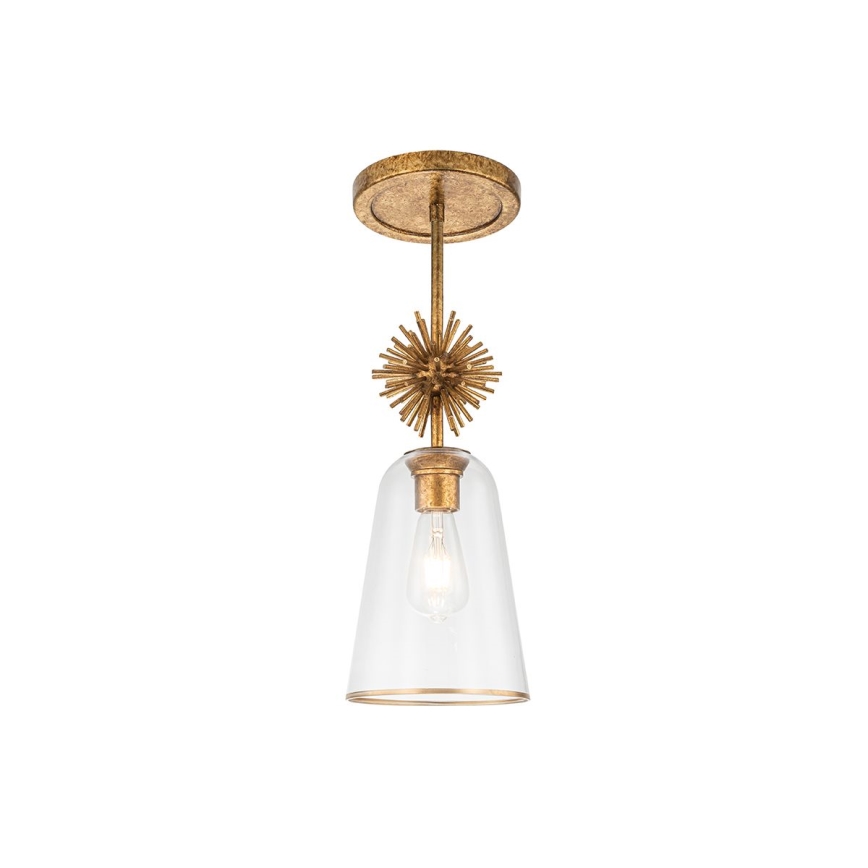 Quoizel - Candeeiro suspenso STARING 1xE27/40W/230V diâmetro 18,4 cm dourado/pátina/transparente