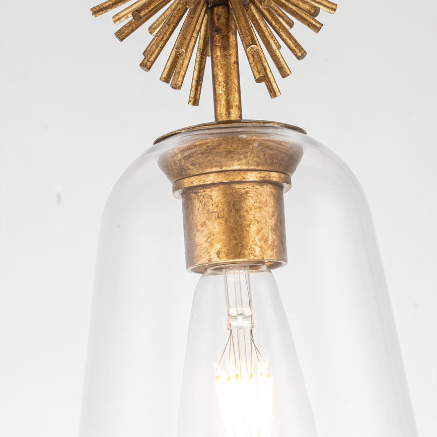 Quoizel - Candeeiro suspenso STARING 1xE27/40W/230V diâmetro 18,4 cm dourado/pátina/transparente