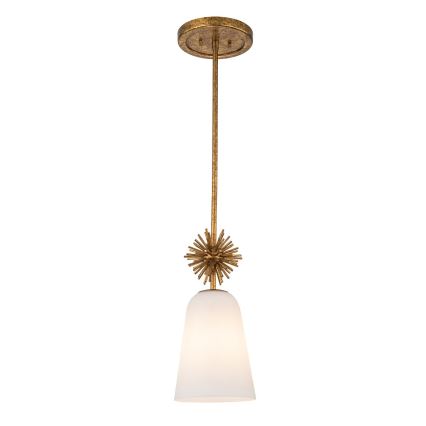 Quoizel - Candeeiro suspenso STARING 1xE27/40W/230V diâmetro 18,4 cm dourado/pátina/branco