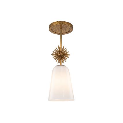 Quoizel - Candeeiro suspenso STARING 1xE27/40W/230V diâmetro 18,4 cm dourado/pátina/branco