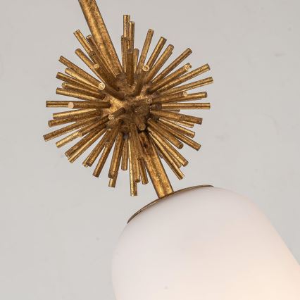 Quoizel - Candeeiro suspenso STARING 1xE27/40W/230V diâmetro 18,4 cm dourado/pátina/branco