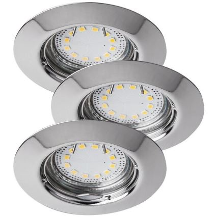 Rabalux - CONJUNTO 3xLED Iluminação embutida de casa de banho 3xGU10/3W/230V IP44