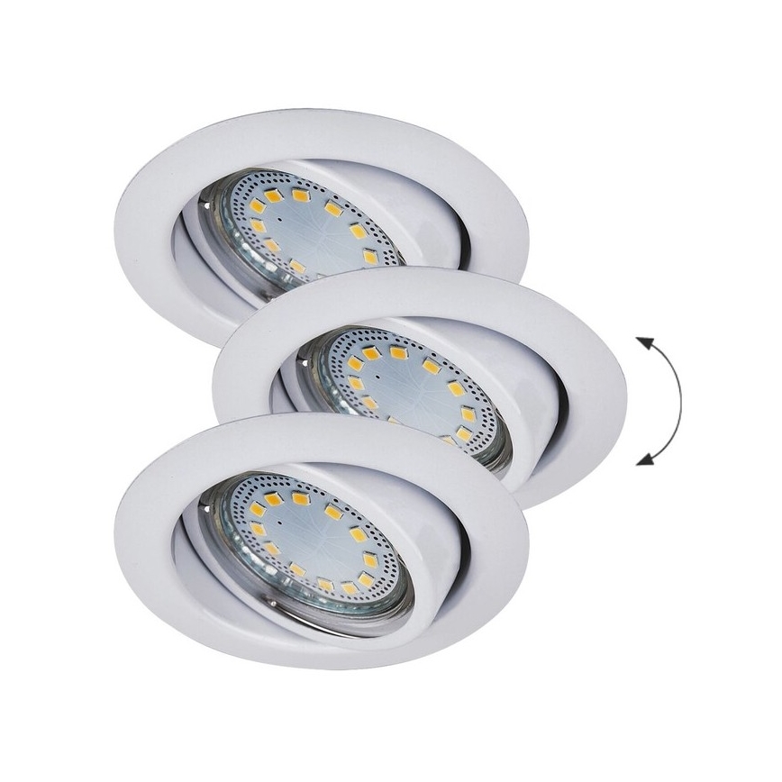 Rabalux - CONJUNTO 3xLED Iluminação embutida 3xGU10/3W/230V IP40