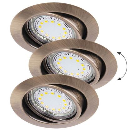 Rabalux - CONJUNTO 3xLED Iluminação embutida 3xGU10/3W/230V IP40