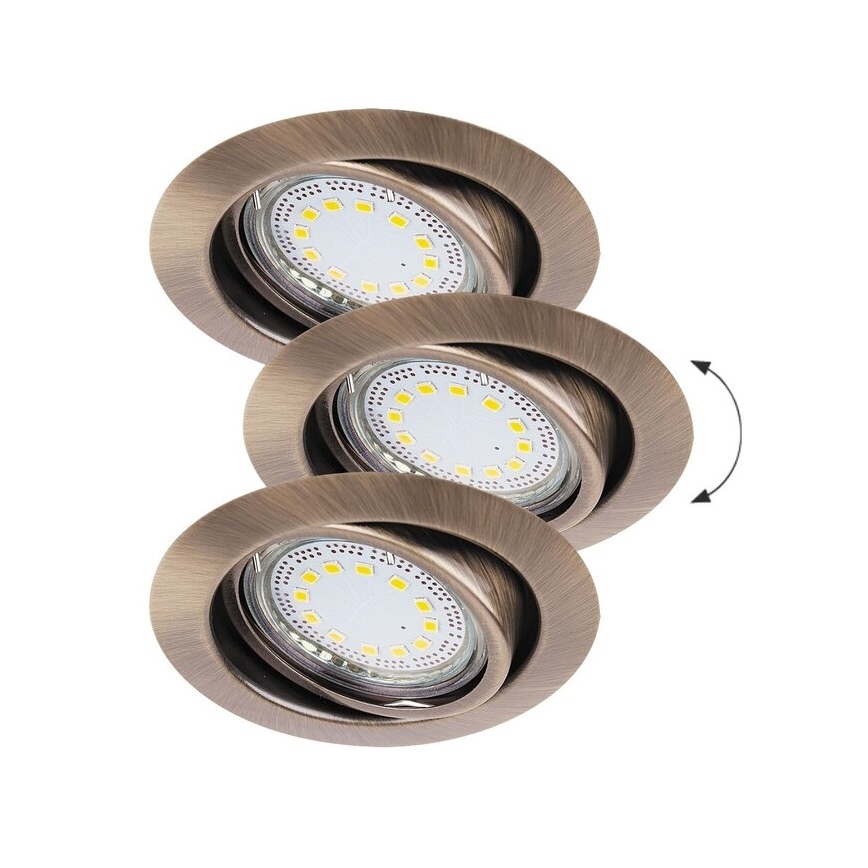 Rabalux - CONJUNTO 3xLED Iluminação embutida 3xGU10/3W/230V IP40