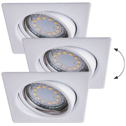 Rabalux - CONJUNTO 3xLED Iluminação embutida 3xGU10/3W/230V IP40
