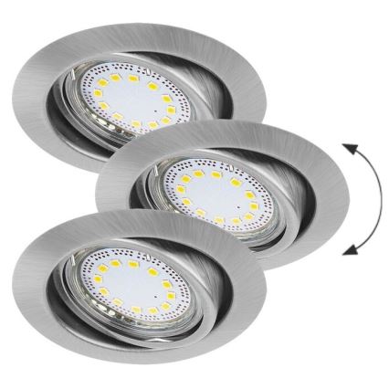 Rabalux - CONJUNTO 3xLED Iluminação embutida 3xGU10/3W/230V IP40