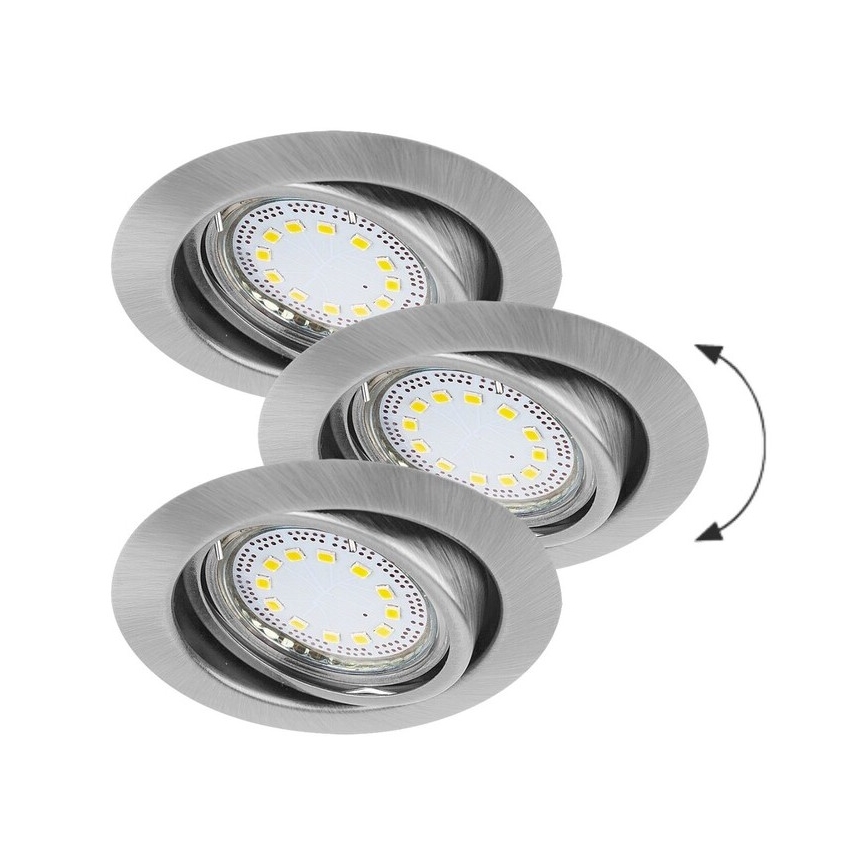 Rabalux - CONJUNTO 3xLED Iluminação embutida 3xGU10/3W/230V IP40