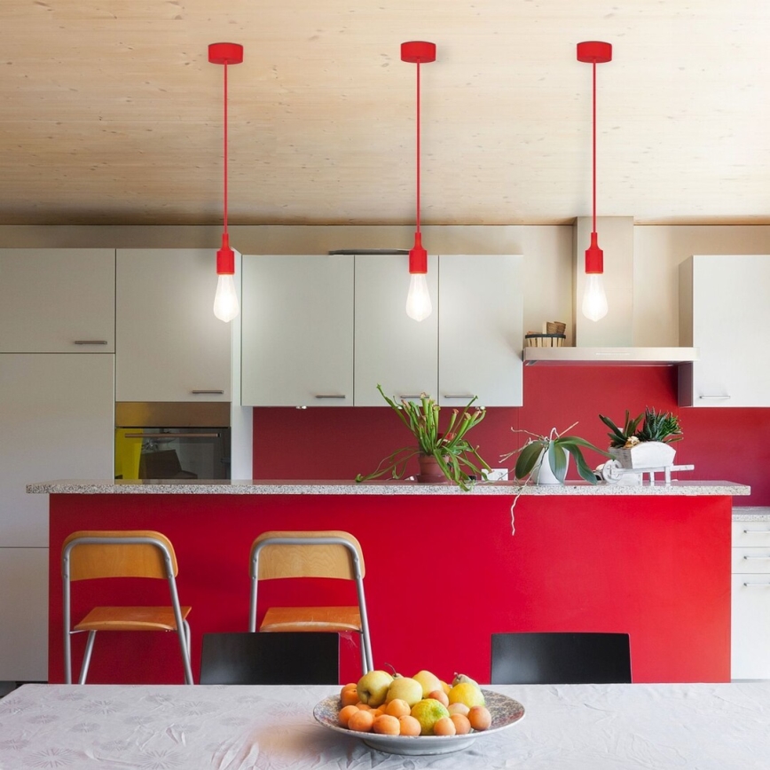 Rabalux - Luz pendente E27/40W vermelho