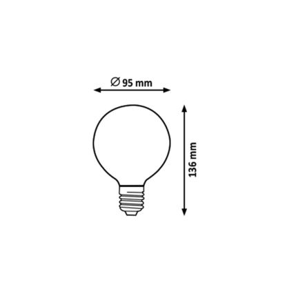 Rabalux - Lâmpada LED G95 E27/7,2W/230V 2700K