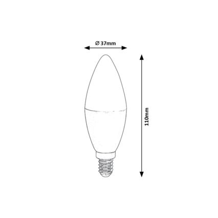 Rabalux - Lâmpada LED RGB com regulação C37 E14/5W/230V Wi-Fi 3000-6500K