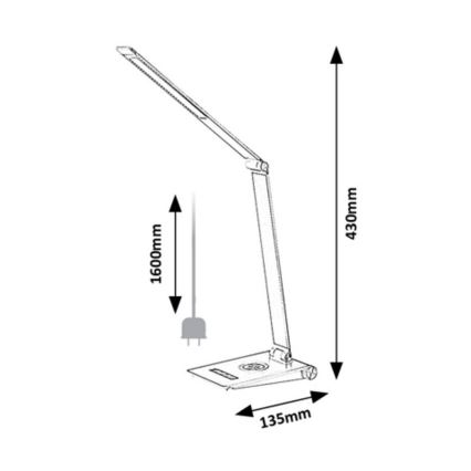 Rabalux - Candeeiro de mesa LED com regulação LED/13W/230V 2800-5000K