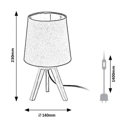 Rabalux - Candeeiro de mesa 1xE14/25W/230V bege