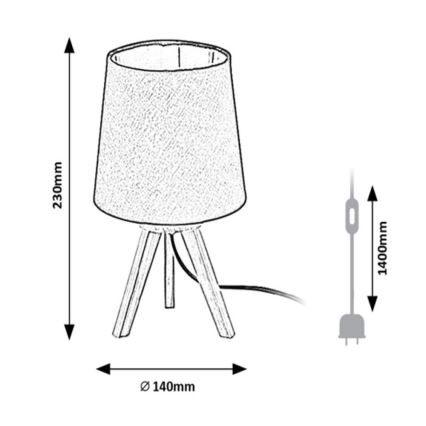 Rabalux - Candeeiro de mesa 1xE14/25W/230V preto