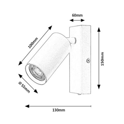Rabalux  - Foco de parede 1xGU10/25W/230V branco