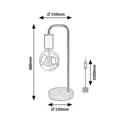 Rabalux - Candeeiro de mesa 1xE27/40W/230V