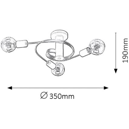 Rabalux - Candelabro integrado 3xE27/15W/230V preto antigo