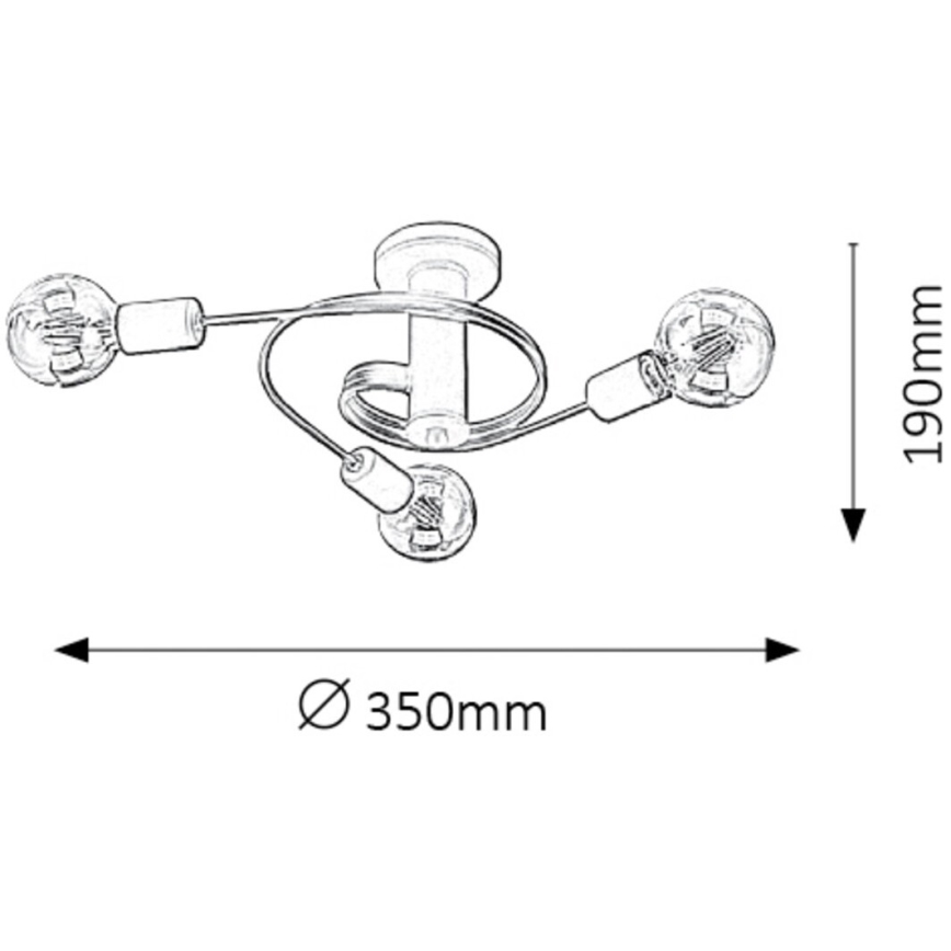 Rabalux - Candelabro integrado 3xE27/15W/230V preto antigo