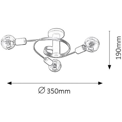 Rabalux - Candelabro integrado 5xE27/15W/230V preto antigo