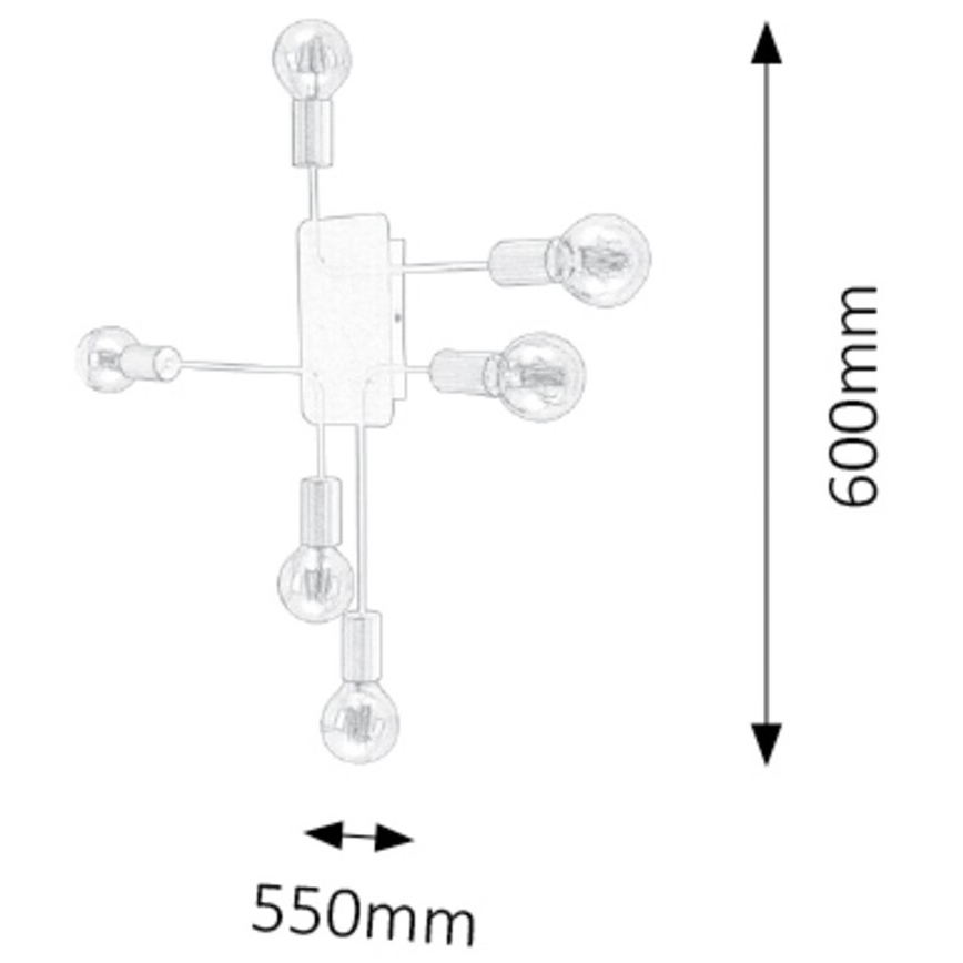 Rabalux - Candelabro integrado 6xE27/15W/230V