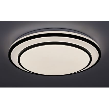 Rabalux - Iluminação de teto LED com regulação LED/40W/230V 3000-6500K preta + controlo remoto