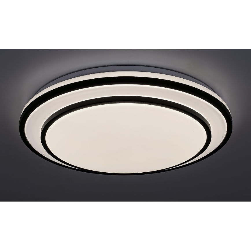 Rabalux - Iluminação de teto LED com regulação LED/40W/230V 3000-6500K preta + controlo remoto