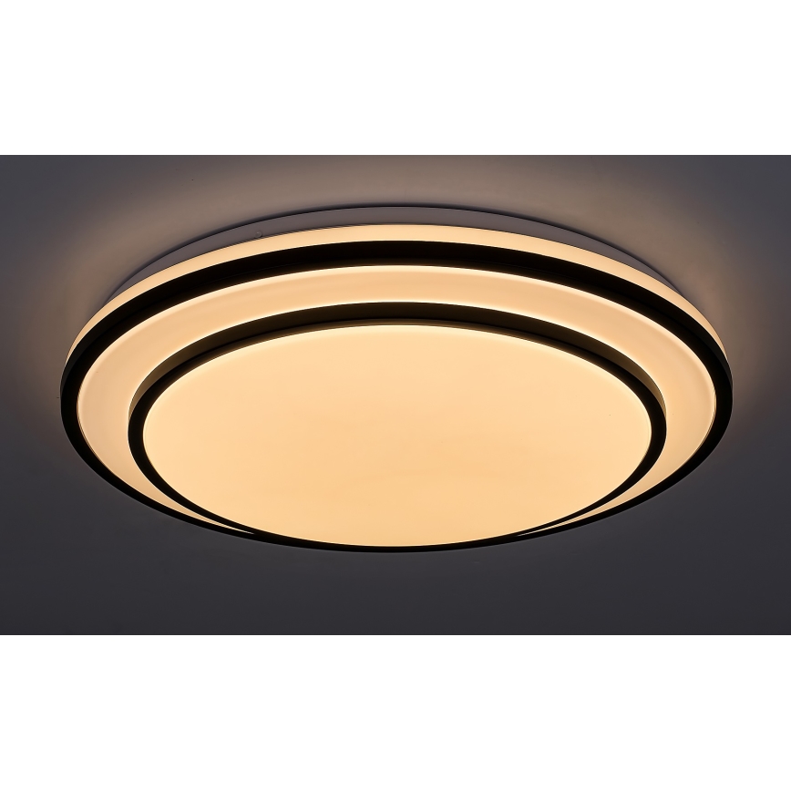 Rabalux - Iluminação de teto LED com regulação LED/40W/230V 3000-6500K preta + controlo remoto