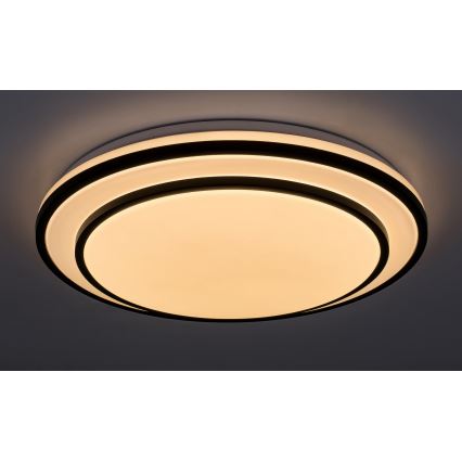 Rabalux - Iluminação de teto LED com regulação LED/40W/230V 3000-6500K preta + controlo remoto