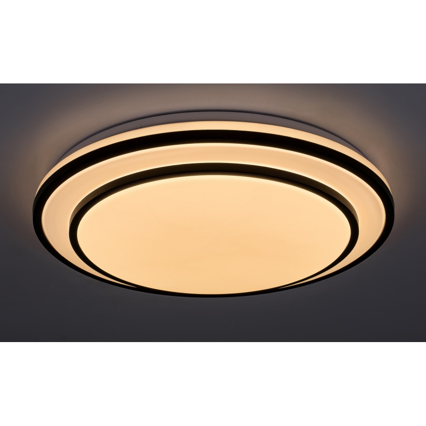 Rabalux - Iluminação de teto LED com regulação LED/40W/230V 3000-6500K preta + controlo remoto