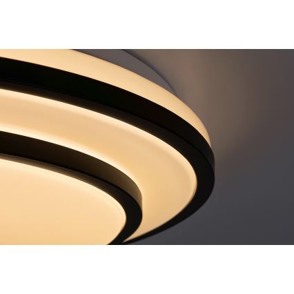 Rabalux - Iluminação de teto LED com regulação LED/40W/230V 3000-6500K preta + controlo remoto