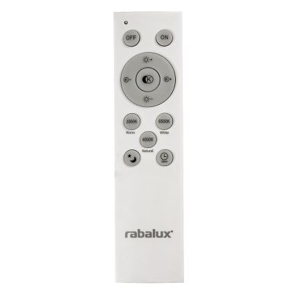 Rabalux - Iluminação de teto LED com regulação LED/40W/230V 3000-6500K prateada + controlo remoto