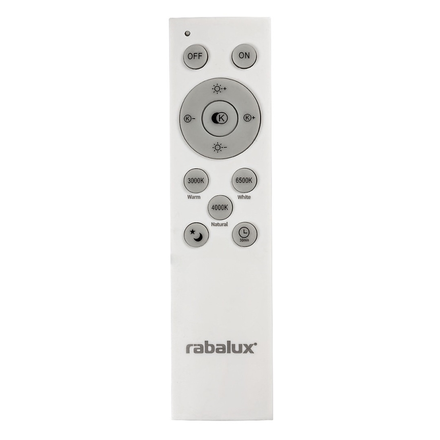 Rabalux - Iluminação de teto LED com regulação LED/40W/230V 3000-6500K prateada + controlo remoto