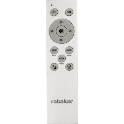 Rabalux - Iluminação de teto LED com regulação LED/40W/230V 3000-6500K prateada + controlo remoto
