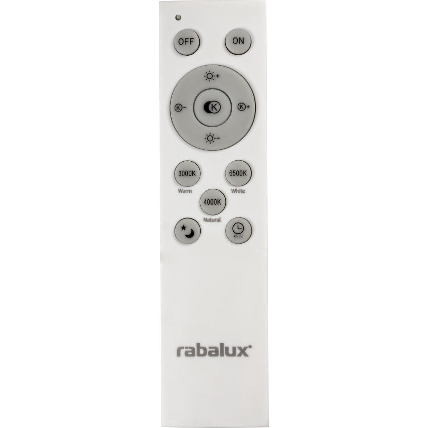 Rabalux - Iluminação de teto LED com regulação LED/40W/230V 3000-6500K prateada + controlo remoto