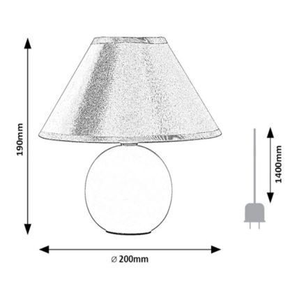 Rabalux  - Candeeiro de mesa 1xE14/40W/230V