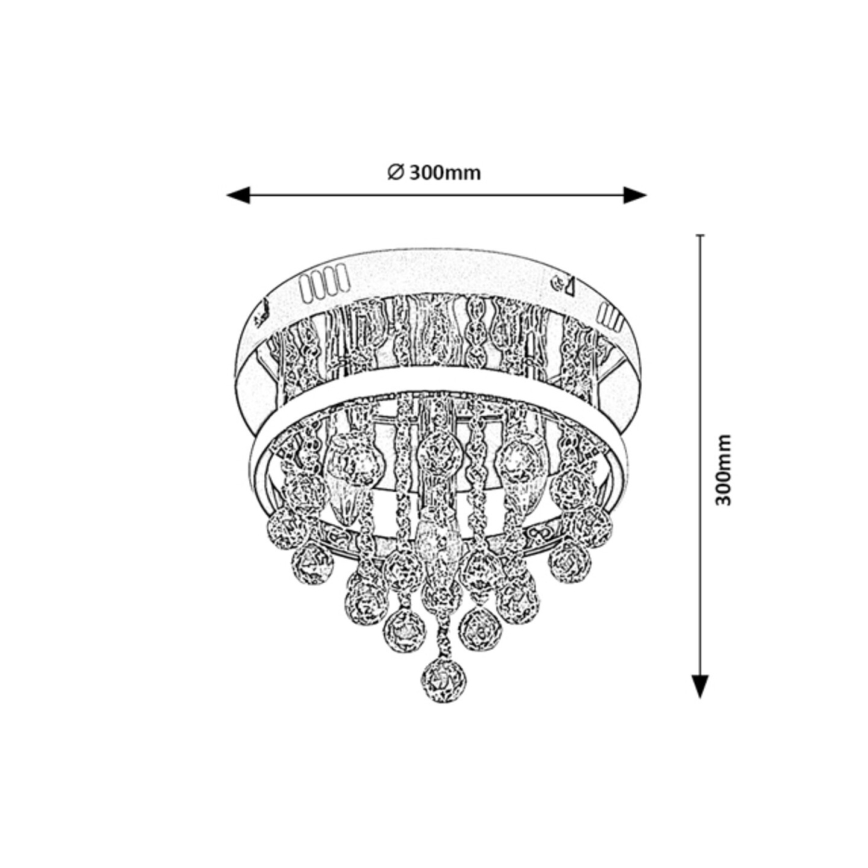 Rabalux  - Candelabro montado à superfície de cristal LED/20W/230V + 3xE14/40W