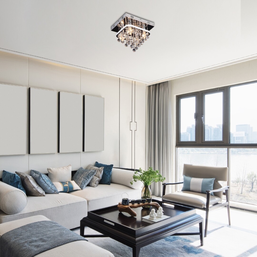 Rabalux - Candelabro montado à superfície de cristal LED/23W/230V + 4xE14/40W