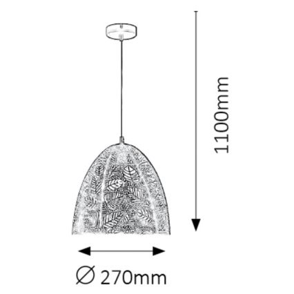 Rabalux 2277 - Candelabro num fio MANORCA 1xE27/40W/230V